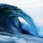 Capturing the energy of a barrel wave crashing on the Chilean coast.