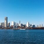 Explore Yokohama's stunning skyline featuring Landmark Tower under a clear blue sky.