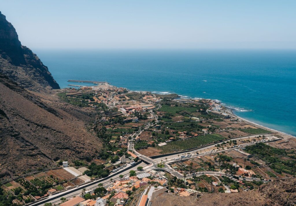 Discover Valle Gran Rey's stunning coastal and volcanic landscape in the Canary Islands.