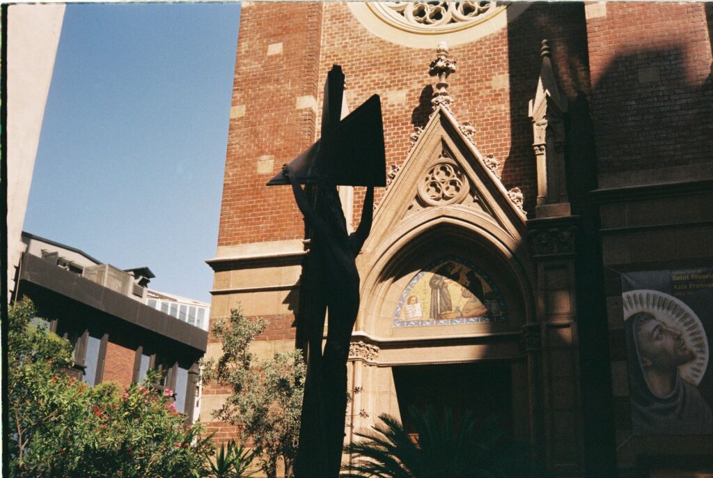 The intricate facade of Saint Antoine Church in Istanbul, showcasing gothic architecture.