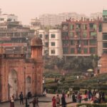 Explore Lalbagh Fort amidst the bustling cityscape of Dhaka, a blend of history and urban life.
