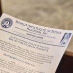 Close-up of a World Apostolate of Fatima document in the Philippines.