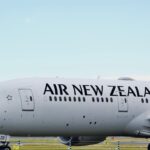 Air New Zealand Boeing 787 Dreamliner on the tarmac at Mascot Airport, Sydney, Australia.